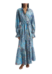 Paisley Long Sleeve Maxi Dress