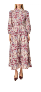 Print Long Sleeve Maxi Dress