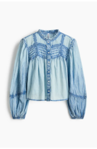 Denim-look Cotton Blouse