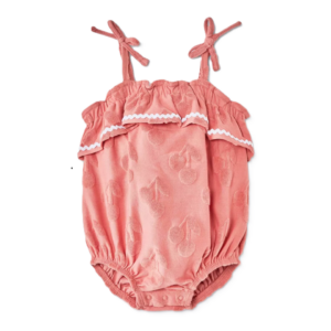 Baby Girls' Terry Bubble Sleeveless Romper - Cloud Island™ Cherry Red 18m