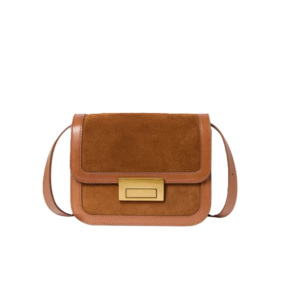 Desi Flap Suede and Leather Crossbody Bag