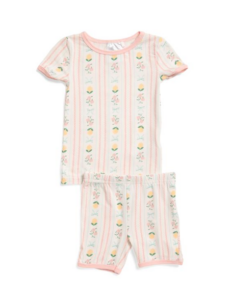 Infant and Toddler Girls 2pc Lemonade Top and Shorts Pajama Set 12m-4y