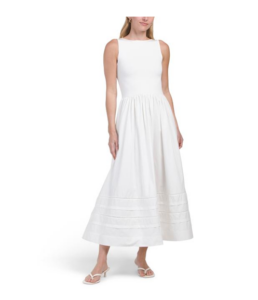 Sleeveless Mixed Media Maxi Dress