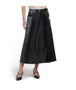 Beatrice Faux Leather Wrap Skirt