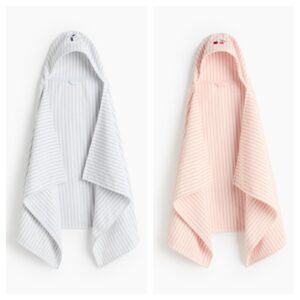 Embroidered-detail Hooded Bath Towel