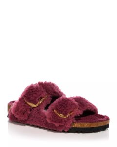 Women's Arizona Big Buckle Teddy Shearling Slide Sandals
