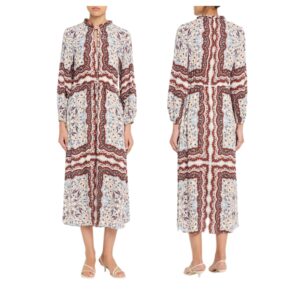 Berkshire Paisley Long-sleeve Midi Dress