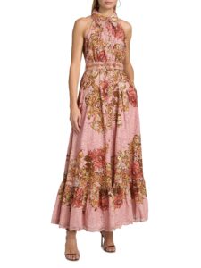 Sula Floral Cotton Tie-waist Maxi Shirtdress