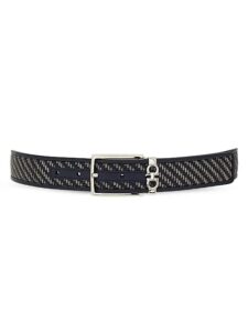 Double Adjustable Woven Leather Belt