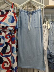 Denim Washed Terrysoft Maxi Pocket Skirt