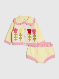 Yellow Tulip Knitted Bloomer Set