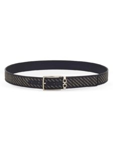 Double Adjustable Woven Leather Belt