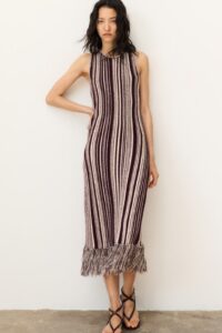 Fringe-trimmed Knit Dress