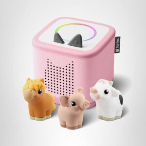 Toniebox 2 My First Farm Bundle for Kids 1+ with Soft and Squeezable Cow, Horse, and Pig - Cloud Pink