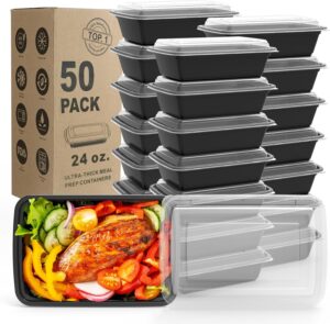 Meal Prep Containers, 50 Pack Extra-thick Food Storage Containers with Lids