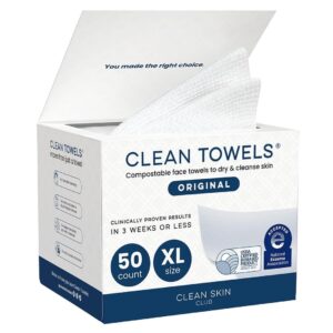 Clean Skin Club Clean Towels Xl®, 100% Usda Biobased Face Towel