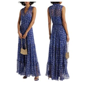 Alexia Gathered Floral-print Silk-georgette Maxi Dress
