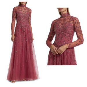 Embellished High Neck Gown