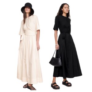 Cotton Poplin + Jersey Twisted Maxi Dress