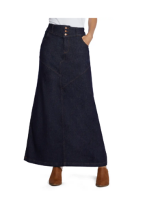 Pieced Denim Maxi Skirt