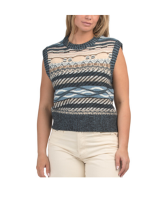 Wool Blend Crew Neck Sweater Vest