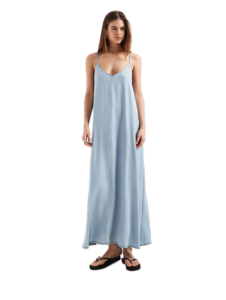 Chambray Midaxi Dress in Light Blue