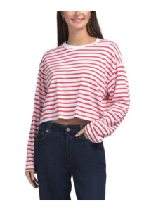 Striped Classic Jersey Long Sleeve Cotton Tee
