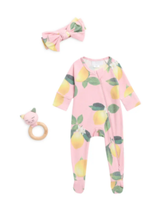 Lemon Footie, Headband & Teething Ring Set 0-9m