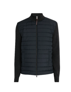 Men's Washable Wool Knit Hybrid Full-zip Sweater