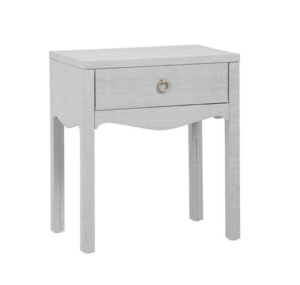 23x26x15 Linen Wrapped Swoop 1 Drawer Side Table
