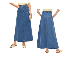 Weekend Denim Midi Skirt
