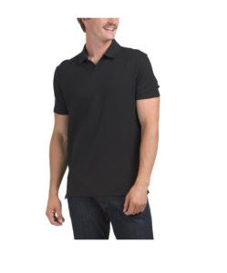 Short Sleeve Micro Waffle Johnny Collar Polo