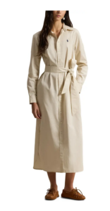 Tie Waist Long Sleeve Maxi Shirtdress