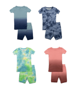Kids Short Sleeve Cotton Tie Dye Matching Family Pajamas