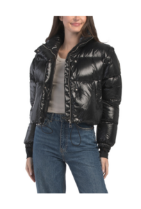 Cropped Down Puffer Jacket with Zip off Sleeves