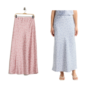 Polka Dot Print Maxi Skirt