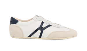 Riviera Mixed Leather Slim Trainer Sneakers