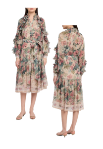 Amanda Floral-print Ruffle Midi Dress
