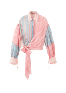 Striped Blouse with Bow
