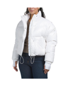 Cropped Down Puffer Jacket with Zip off Sleeves