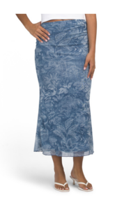 Mesh Column Maxi Skirt