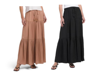 Airflow Midi Tiered Skirt