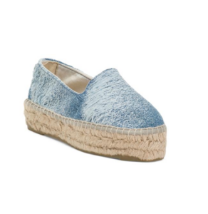 Distressed Woven Platform Espadrille Shoesp