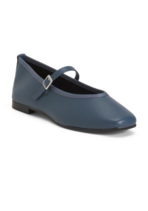 Leather Square Toe Ballerina Flats