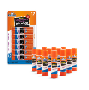 Elmer's 12pk Washable School Glue Sticks - Disappearing Purple: Non-toxic, Dries Clear, Large Glue Sticks 12 Pack