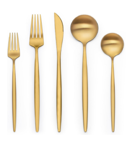 40 Piece Gold Silverware Set for 8