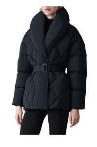 Olive Belted Quilted Down Jacket