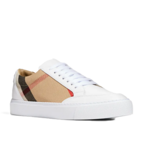 Salmond Check Leather Low-top Sneakers