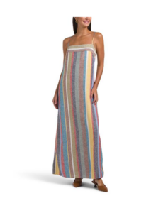 Linen Blend Spaghetti Strap Maxi Dress