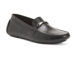 Men's Wide Leather Driver Loafers with Horsebit